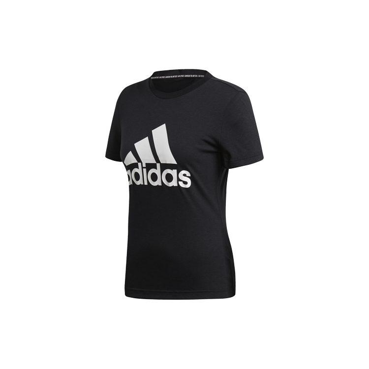Adidas T Shirts Women's Black Crew Neck Moderate Straight Fit DY7732