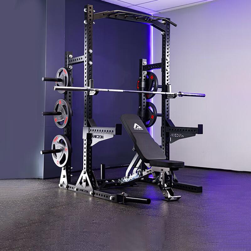 EM M104 Frame Squat Rack & 105KG Olympic Barbell Set