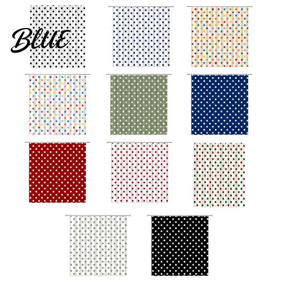 Standard Size Shower Fabric Bathroom Dot with Curtain Curtains Polka Hooks Waterproof Curtain Retro Bath Modern Decoration Accessories for