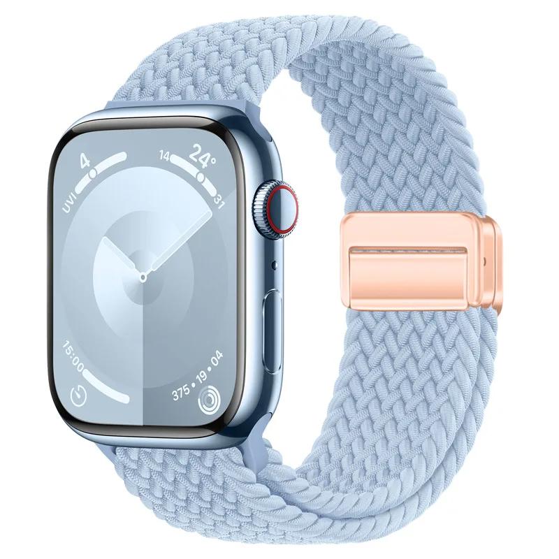 Woven nylon strap For Apple Watch 10 42mm 46mm Ultra 2 49mm 9 8 7 45mm 41mm breathable bracelet For iwatch 6 5 4 3 SE 44mm 40mm