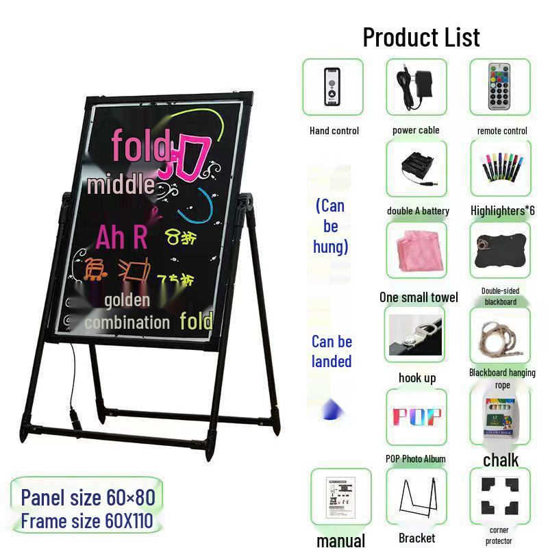 Luminous Fluorescent Blackboard for Street Stall Advertising
