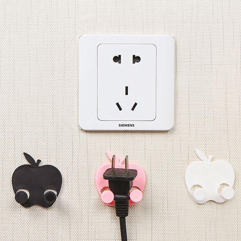 5pcs Wall Storage Hook Power Plug Socket Holder Wall Adhesive Hanger Home Office