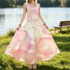 Women's Summer Vacation Sleeveless Tank Beach Maxi Dress Fresh Lightweight Outdoor Casual Elegant