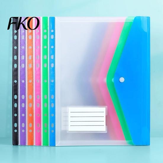 Loose-leaf Binder Compatible 3Pcs 11 Hole A4 File Folder with Snap Button, Colorful Document Organizer, Project Organizer Horizontal &