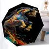 1pc Colorful Horse Abstract Art Automatic Open/Close Umbrella, Portable Folding Umbrella for Travel, Themed Events068