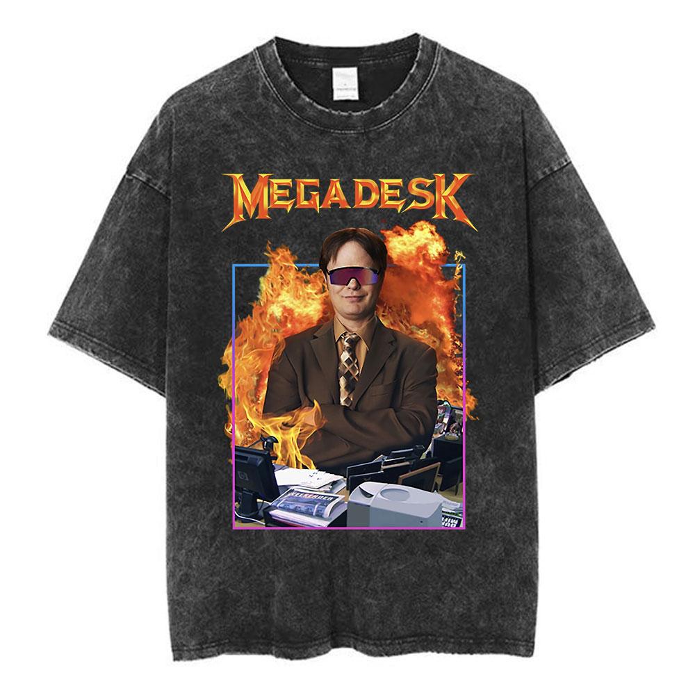 Tv Series The Office Dunder Mifflin Dwight Tv Show Scranton Washed Tshirts Unisex Cotton Casual Short Sleeves Tee Shirt Streetwear