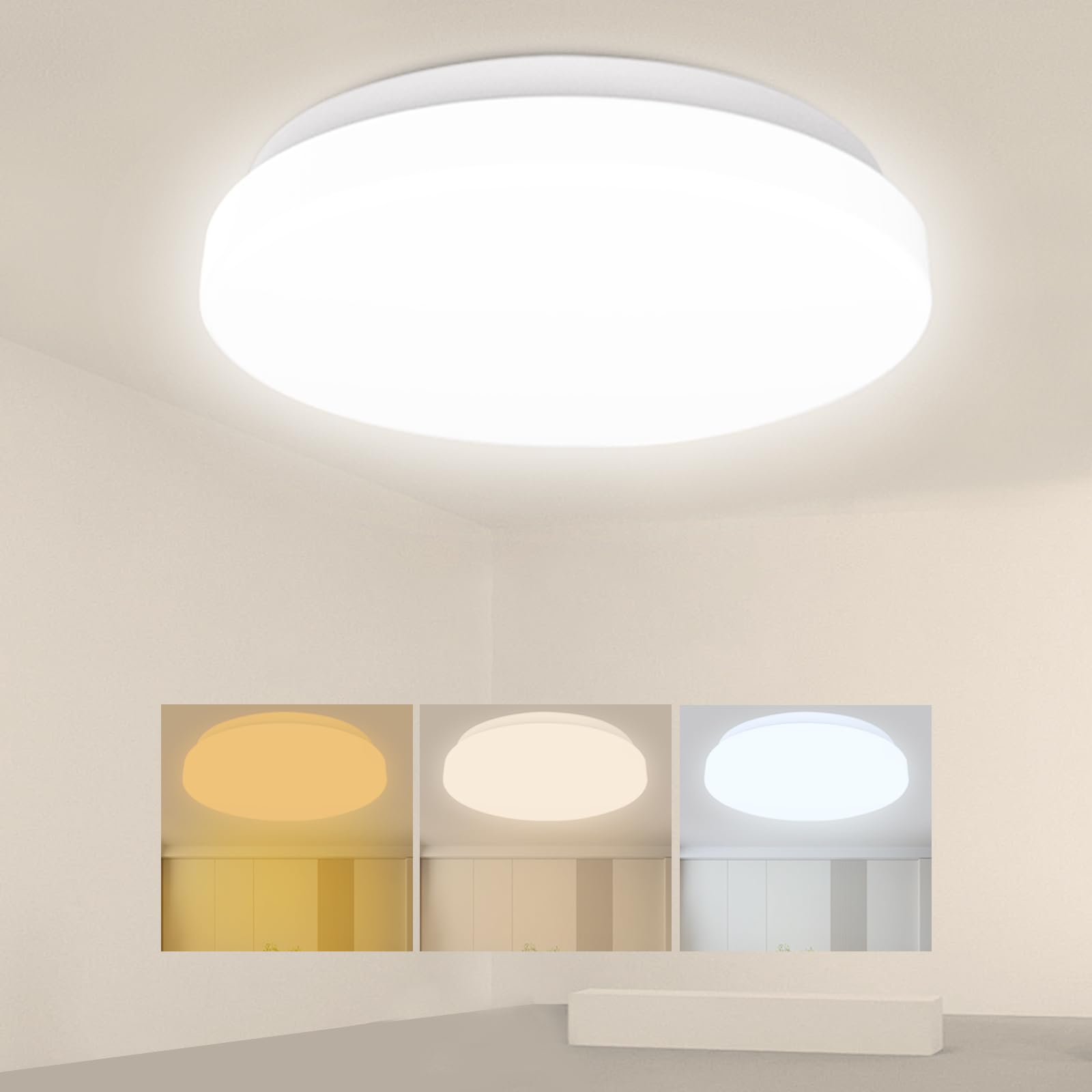 

[For 10-12 tatami mat rooms] LED Ceiling Light, 46W, 5060lm, 11-level dimming and color adjustment (2700K-7000K), Daylight and Warm White, Electric