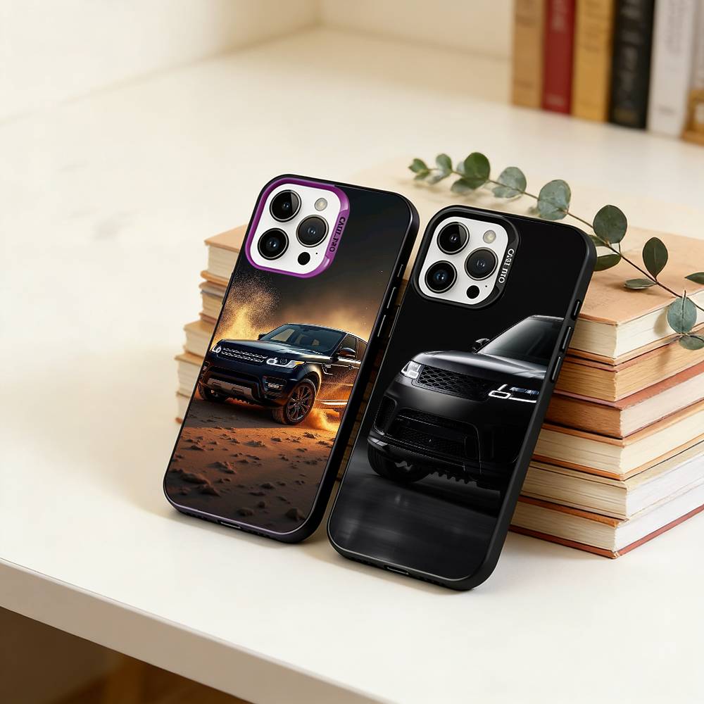 Range R- Roveres Sport Car Phone Case For iPhone 17,16,15,14,13,12,11 Plus,Pro Max,XS,Colored Silver Plated Inside Cover