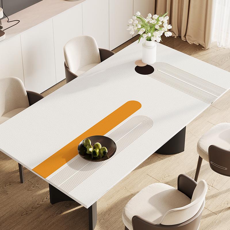 Dining Table Mat Oil-Proof And Waterproof Coffee Table Tablecloth Table Mat Light Luxury Advanced Sense Leave-In Tablecloth Desktop Pvc Protective Mat