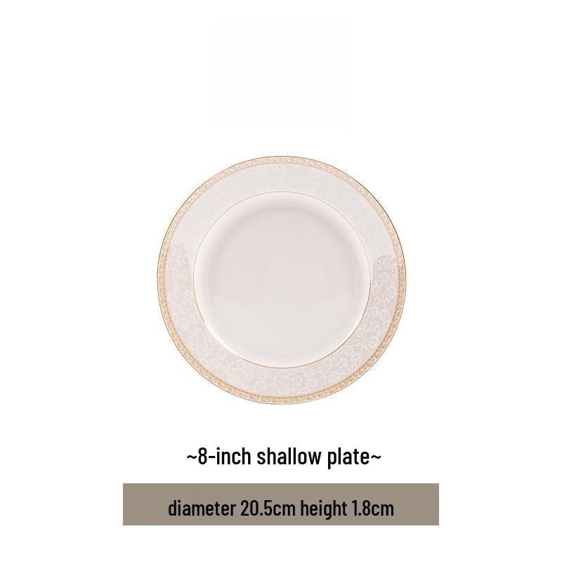 Assiette creuse en céramique de luxe léger de Jingdezhen