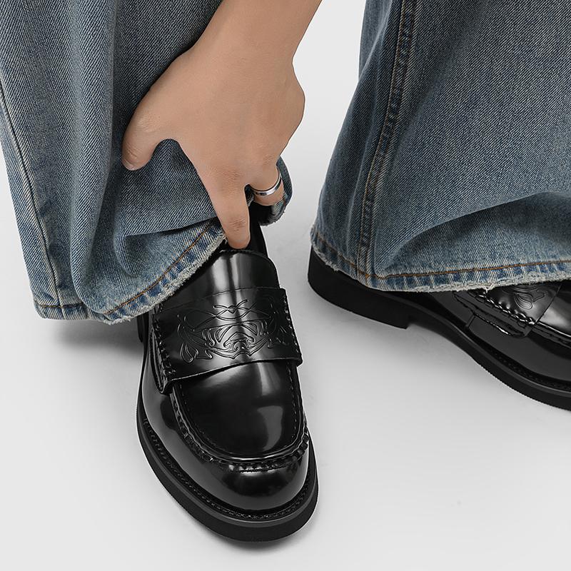 Fashion High Quality Men's Leather Shoe British Designer Style Party Leisure Business Daily Work Plus Size Black Loafers 38-46 Hot