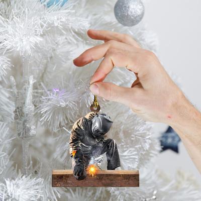 Ciondolo piatto in acrilico saldatore di Natale Decorazione per la casa Ciondolo per albero di Natale Portachiavi Decorazione appesa 2023
