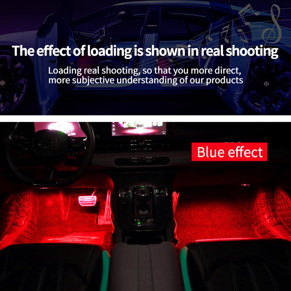 LED Car Atmosphere Decorative Light Back Light Dual Control with USB Wireless Remote Music APP Auto Interior Ambient Foot Lamp