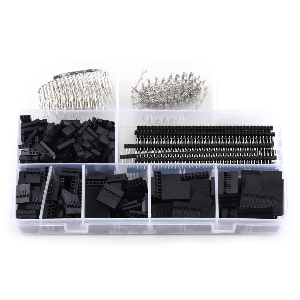 1450pcs 2.54mm Male Female Pin Connector and Housing Header Kit for Making Jump Wire