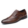 New large size men's retro business dress fashion leather shoes British casual single shoes Brock trendy shoes gentleman
