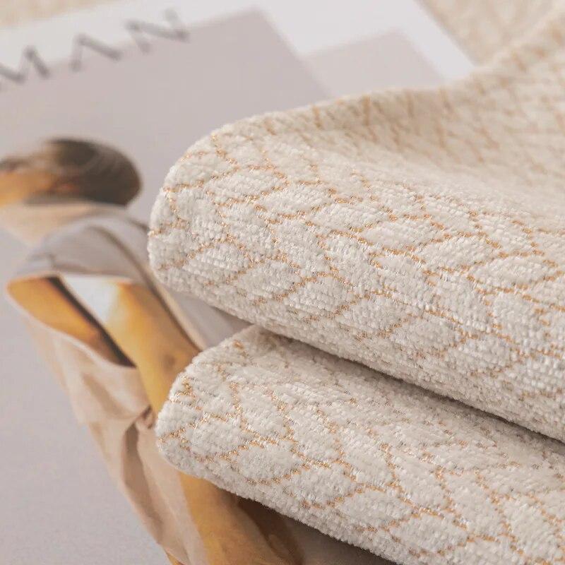 Luxury Cream Chenille Sofa Cushion Cover Non Slip Soft Textured Living Room Decor