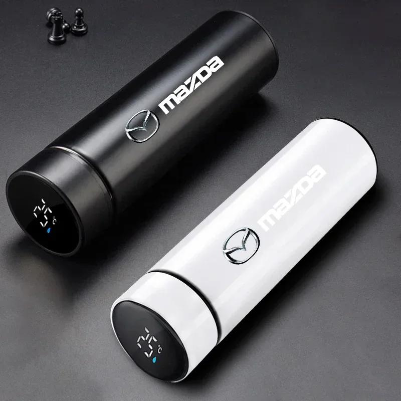 500ml Tragbare Auto Smart Thermosflasche Temperaturanzeige Tasse Für Mazda 3 6 Atenza Axela Demio CX3 CX5 MP MS RX8 Zubehör