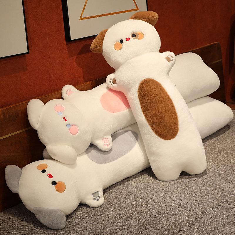Cute And Charming Puppy Dog Doll Plush Toy Extended Gentle Fluffy Doggy Cartoon Animal Like Real Home Decor Support Pillow Chirstmas Gifts