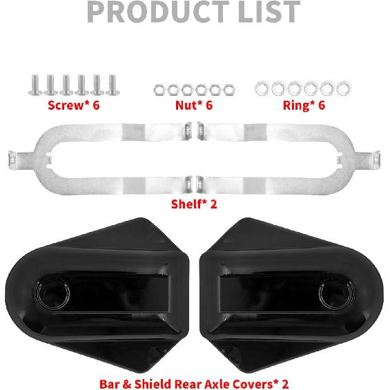 Motorcycle Rear Axle Nut Covers Cap Fit for Harley Softail Slim FLS Deluxe FLSTN FXSTB 2008-2017 Black