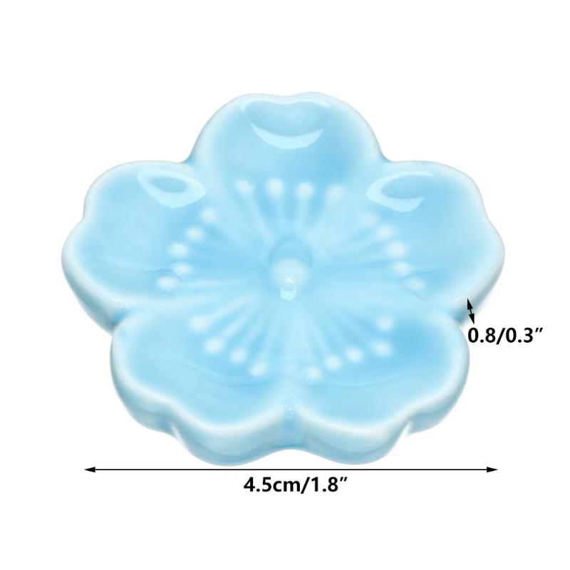 Cherry Blossom Ceramic Chopstick Rest Creative Flower Tableware Holder Ideal Gift for Housewarming Cooking Lovers