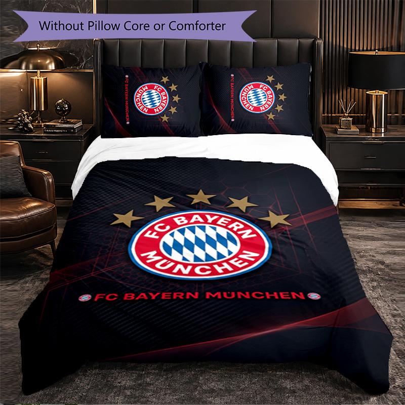 Biancheria da letto a tema Bayern Monaco Set 3 Pezzi Copripiumino Biancheria da letto decorativa per stanza di adolescenti Decorazione per la casa