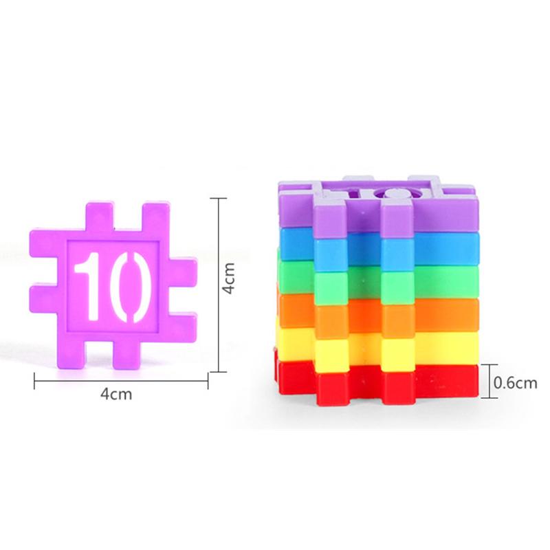 100 Pezzi Blocchi da Costruzione Numeri Giocattolo Fai da Te Particelle Grandi Colorati Mattoncini da Assemblare Creativi Blocchi Matematici Giocattolo per l'Educazione Precoce dei Bambini