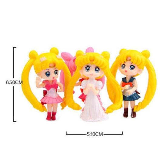 4Pcs Anime Sailor Moon Figurine Model Toy Desktop Table Ornament Cake Decor