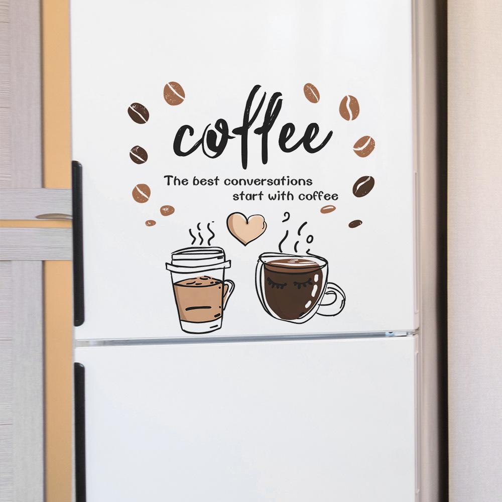 Simple and Straightforward Coffee and English Slogan Restaurant Home Wall Decoration Stickers