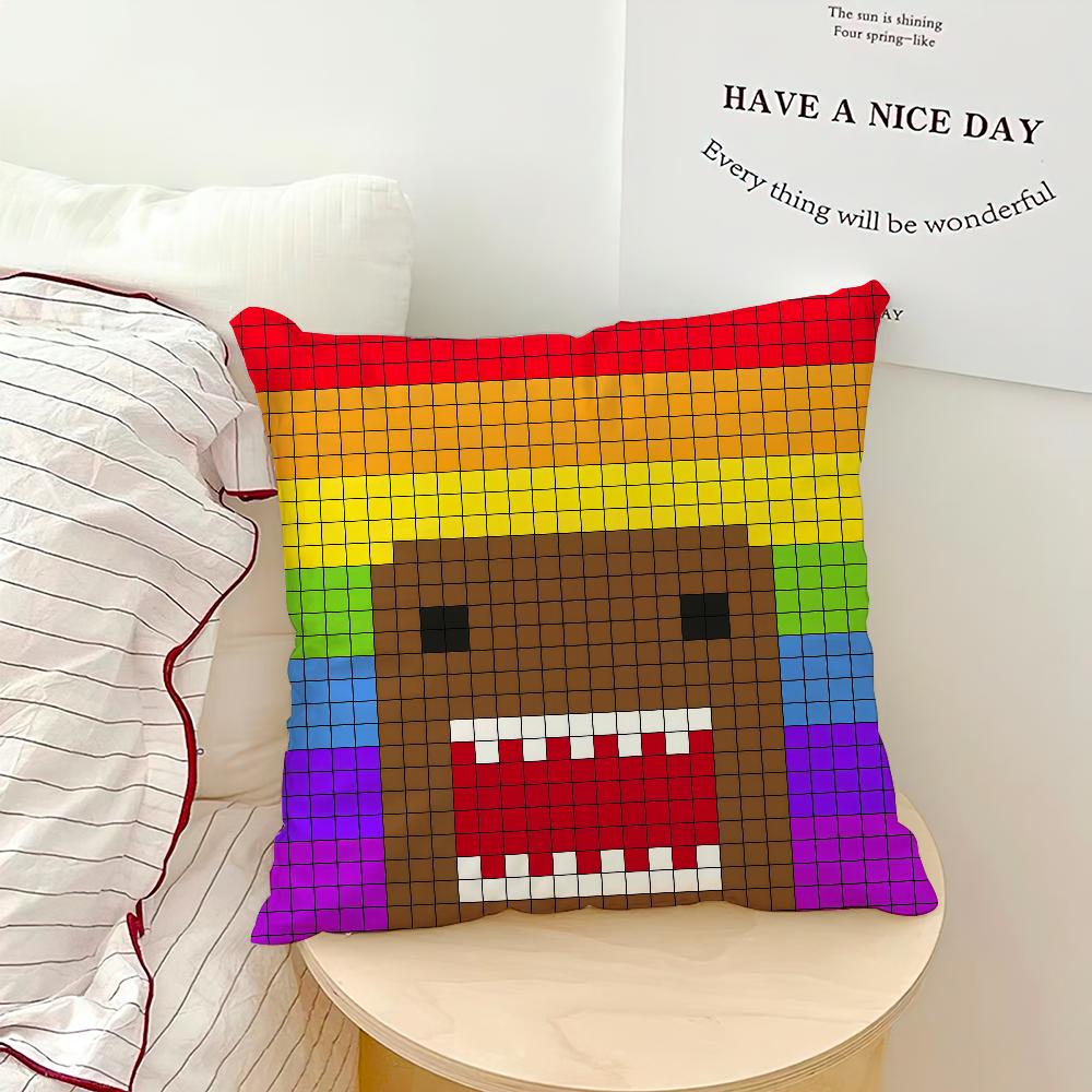 

cute funny cartoon meme D-Domo kun Pink brown Comfortable soft Pillow Case for Sofa Living Room Home Decor Protective Covers 30cmx30cm