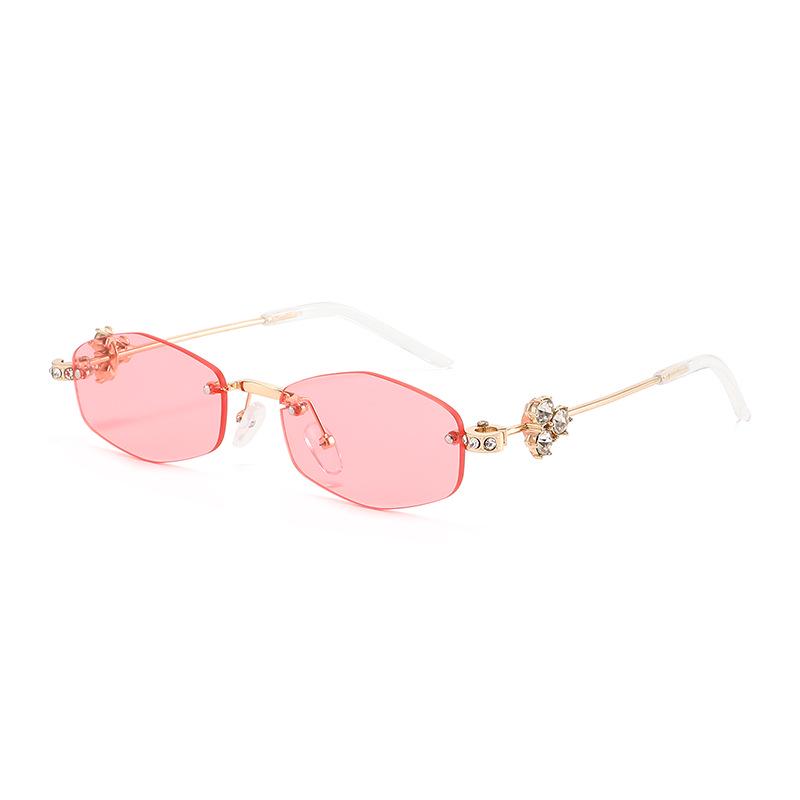 Jennie's Rimless Silver Polygonal Diamond-Studded Sunglasses - Pure Desire & Luxurious Lightness