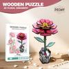 Peony 3D Wooden Puzzle & Coloring DIY Set