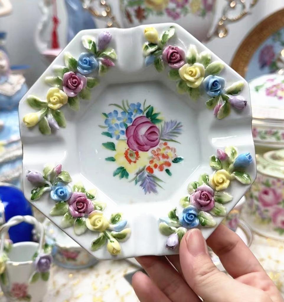 Ceramics Flower Jewelry Storage Box Vase Teapot Flower Basket Jewelry Case Storage Jewelry Organizer Display Home Decor Ornament