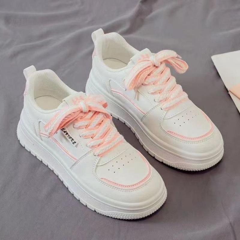 Spring new easy to match sports little white shoes women's tide casual dad shoes two-color lace-up board shoes