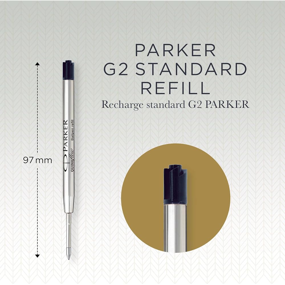 PARKER Parker Quink Flow Ballpoint Pen Refill, Black, 1 Pack, Black, Medium, 1.0mm, Oil-based Bal...