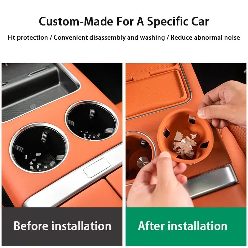 For LI LiXiang L7 L8 L9 2025 2025 Car Center Control Water Cup Holder Wireless Silicone Protection Pad Storage Box Anti Slip Pad