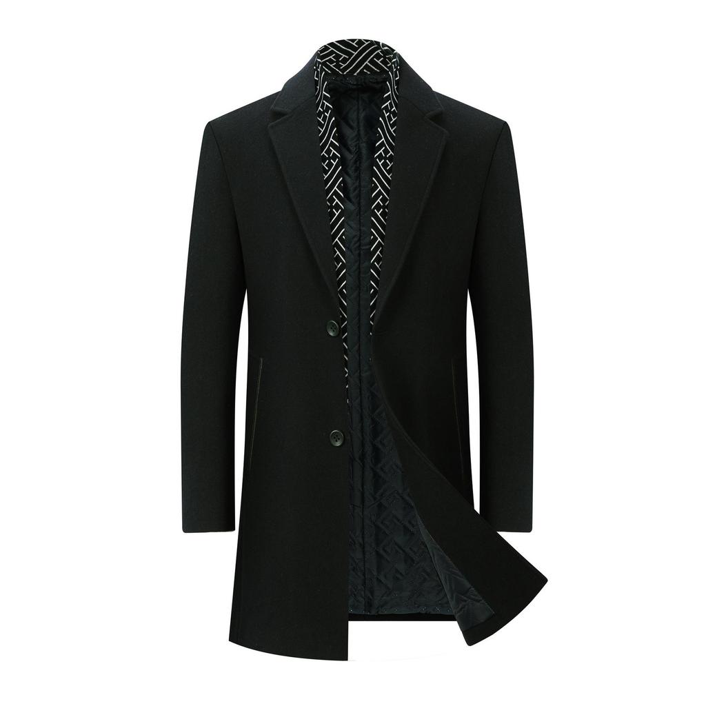 2025 Men's Wool Trench Coat: Autumn/Winter Mid-Length Business Casual