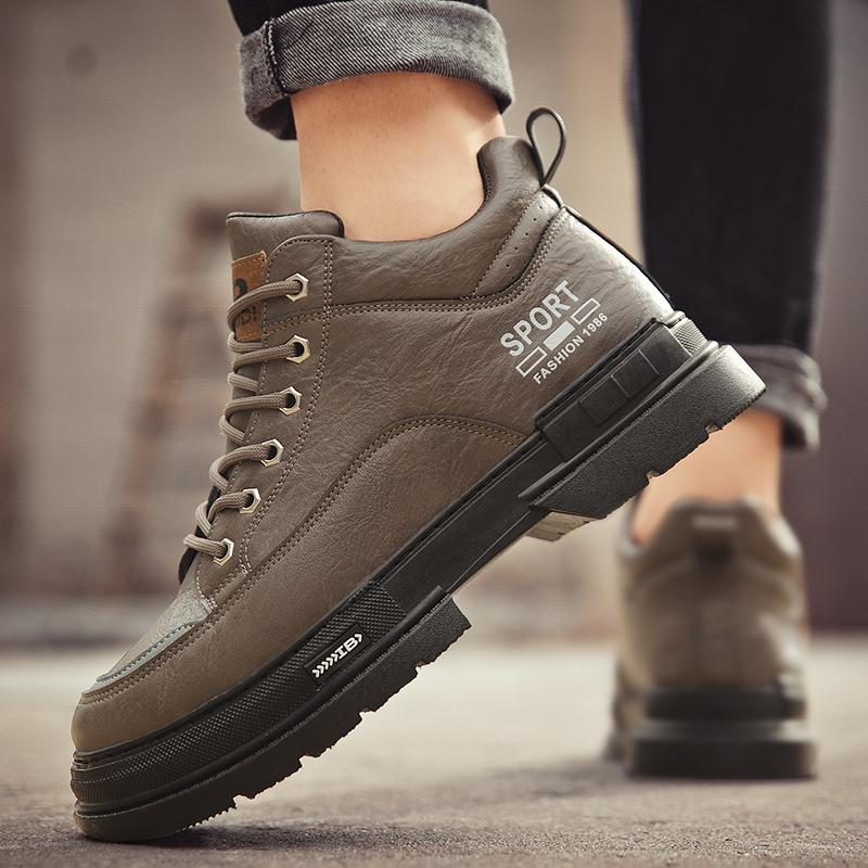 Nuovi stivali Martin alti da uomo alla moda autunno e inverno per studenti maschi e ragazzi, scarpe da lavoro con suola morbida, protezione del lavoro, sneakers Martin