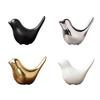 Ceramic Abstract Black Bird Statue Sculpture White Golden Bird Figurine Modern Home Office Living Room Tabletop