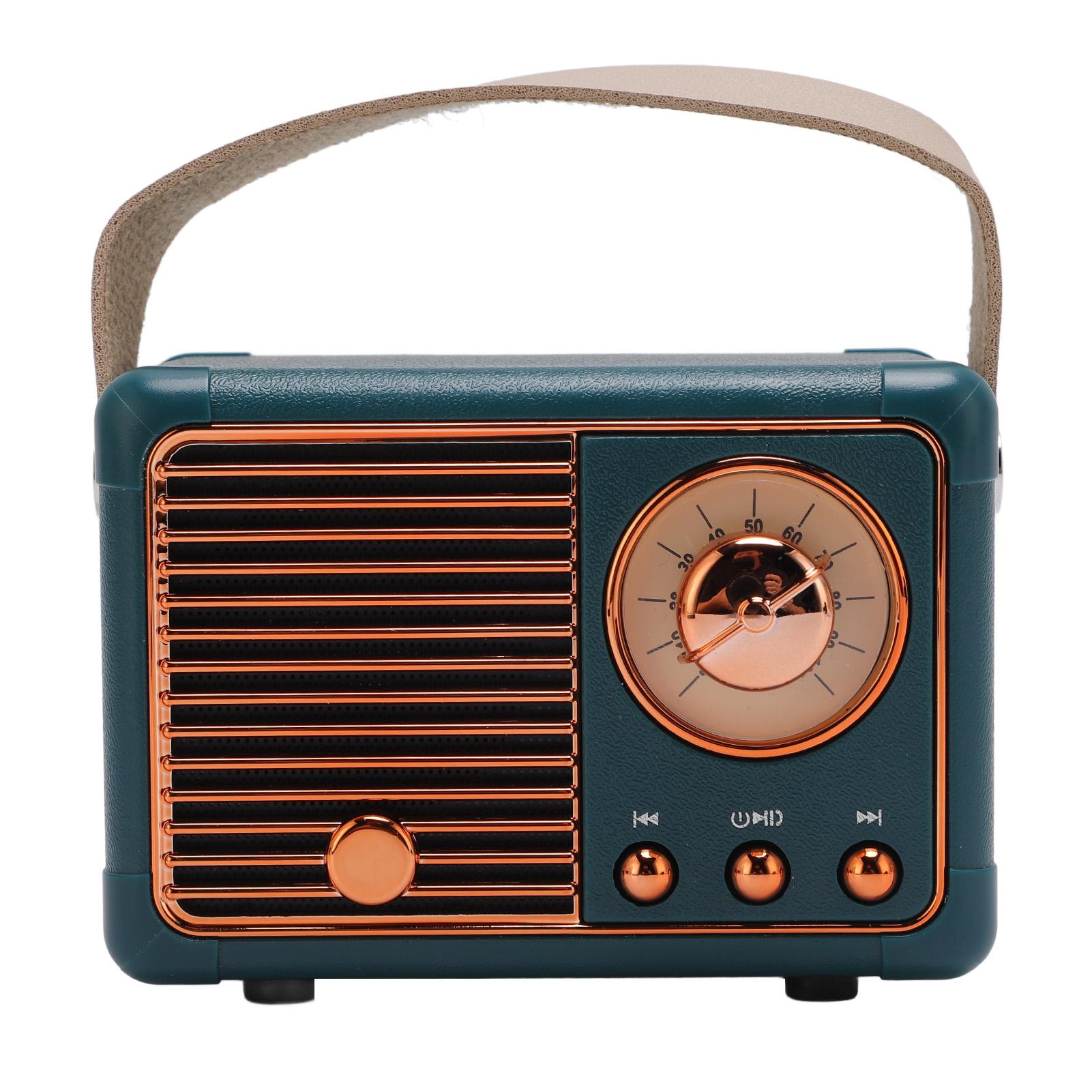 

Вінтажний BT-динамік Бездротове підключення до телефону Портативний динамік для домашніх посиденьок, піших прогулянок на природі зелений