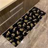 Black Gold Marble Kitchen Mat, Non-Slip Absorbent Runner Rug, Modern Luxury Floor Carpet for Bathroom Living Room Decor, 1PC