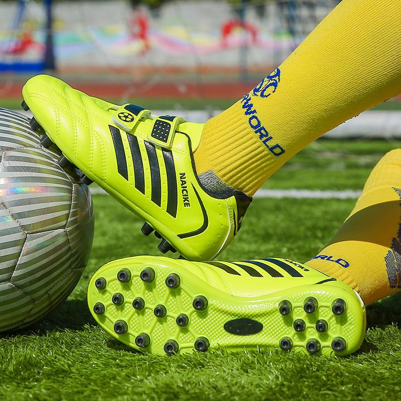 Jungen Fußballschuhe Rutschfest Verschleißfest Klettverschluss Outdoor Fußballschuhe Training Kinderschuhe