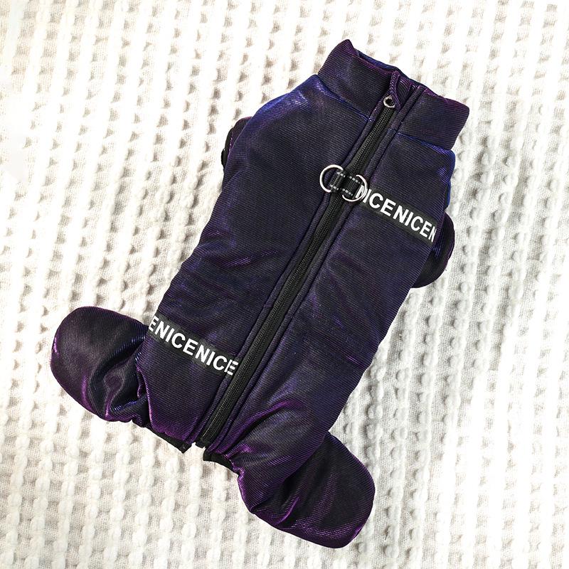 

Warm Four-Legged Cotton Clothes for Small Dogs - Tech Purple, Plus Velvet, Thickened for Autumn/Winter XL