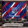Wall Hanging Tapestry Custom NameNew York Rangers Pattern Personalized Printed Fabric Wall Decor