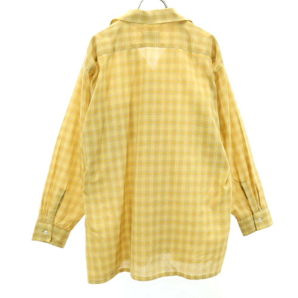 Arrow 60s Vintage Box Silhouette Check Pattern Long Sleeve Open Collar Shirt Men's Used