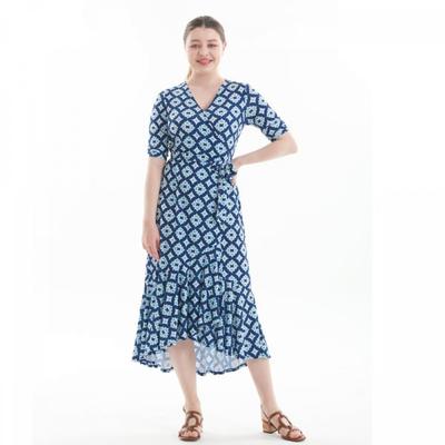 Lipbbam Creora Vivienne 3 4 Sleeve Frill Wrap Dress Ldm42da01