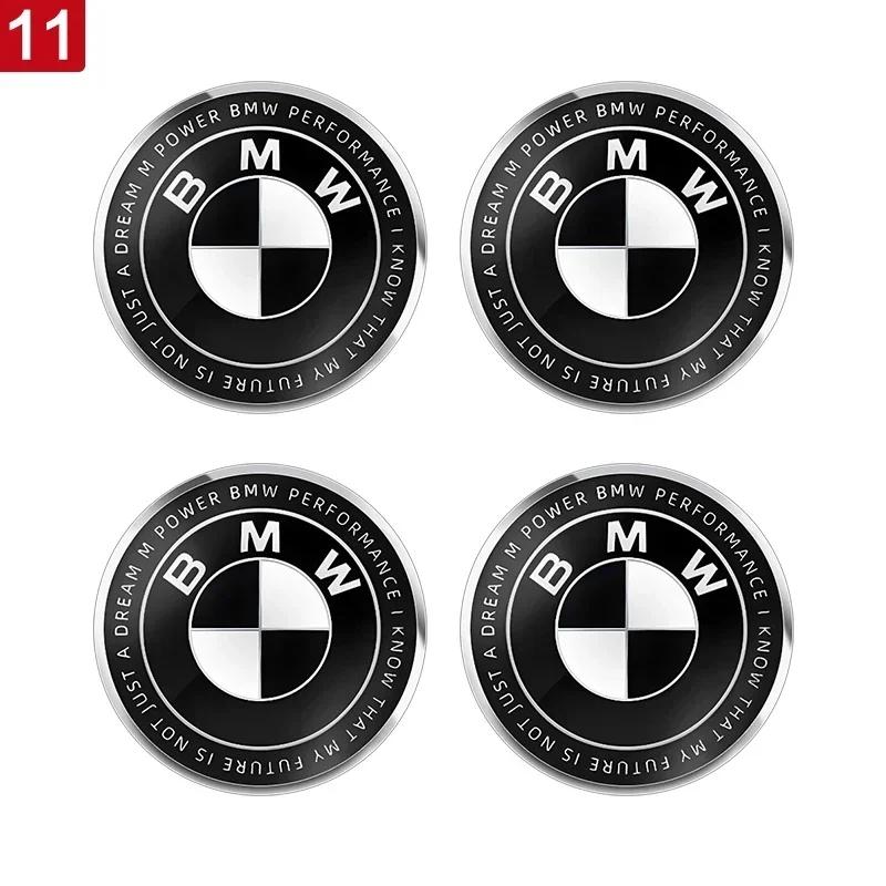 2025 Hot 4PCS 56MM 60MM 65MM Car Hub Cap Sticker Wheel Center Cover Decal Decoration Auto Modification Accessorie For BMW M Embl