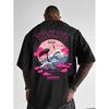 Tokyo-Themed T-Shirt Featuring Crane And Wave Designs | Soft Blended Fabric, Comfortable, Crew Neck, Loose Fit, Ideal for Casual Wear and Travel,