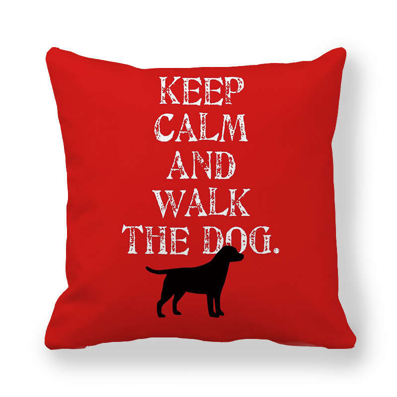Cartoon Alphabet Dog Series Patterns Digital Printing Short Plush Pillow Covers For Car Sofa Office Cushion Cover Home Goods