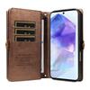 For Samsung Galaxy A55 5G Case YIKATU YK-008 Zipper Wallet Leather Phone Cover with Shoulder Strap
