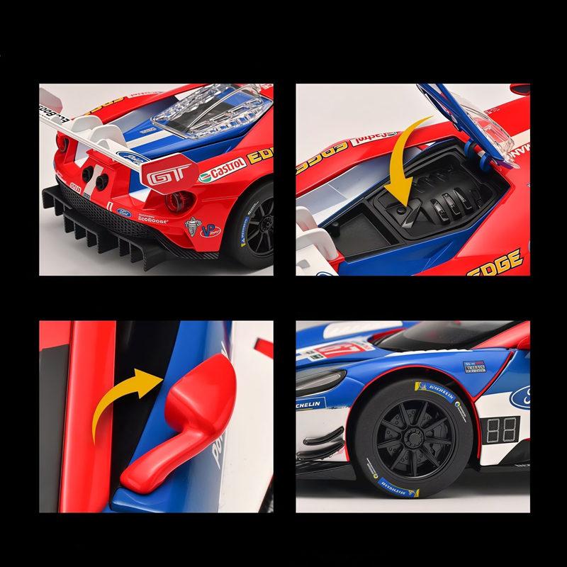 1:24 Ford GT LM GTE Alloy Sports Car Model Diecasts Metal Track Racing Car Vehicles Model Simulation Sound and Light Collection